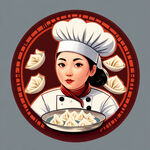 女厨师 馄饨 标志