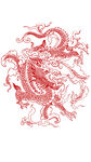创意红色中国龙简笔画透明图层