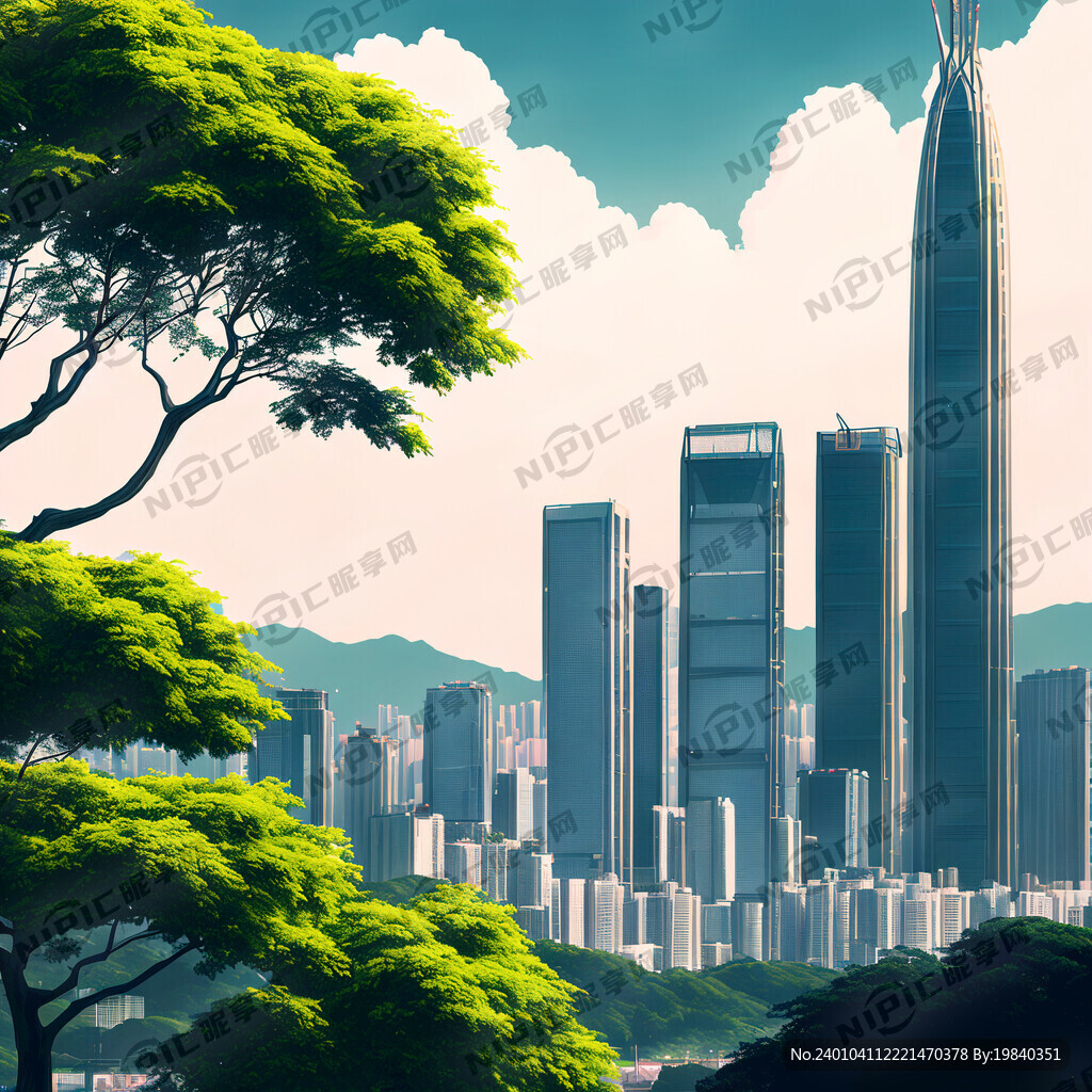 深圳城市背景 大树