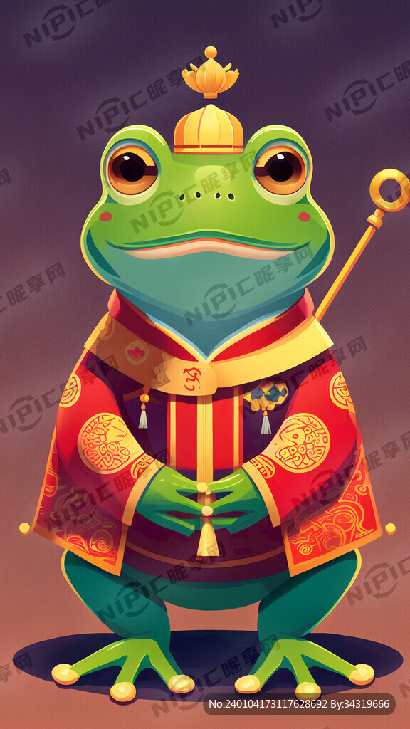 青蛙 王子 平面 年终 欢快