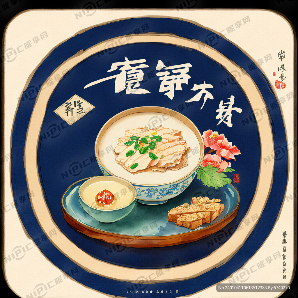 制作一个中国风餐饮商标