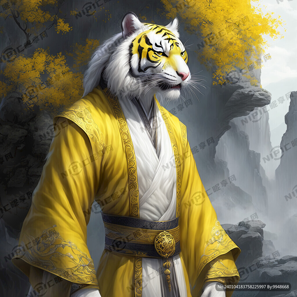黄白虎 人形 角色 梦幻场景