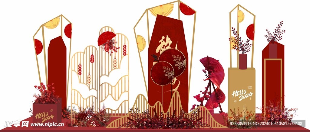 新中式美陈春节新年2024