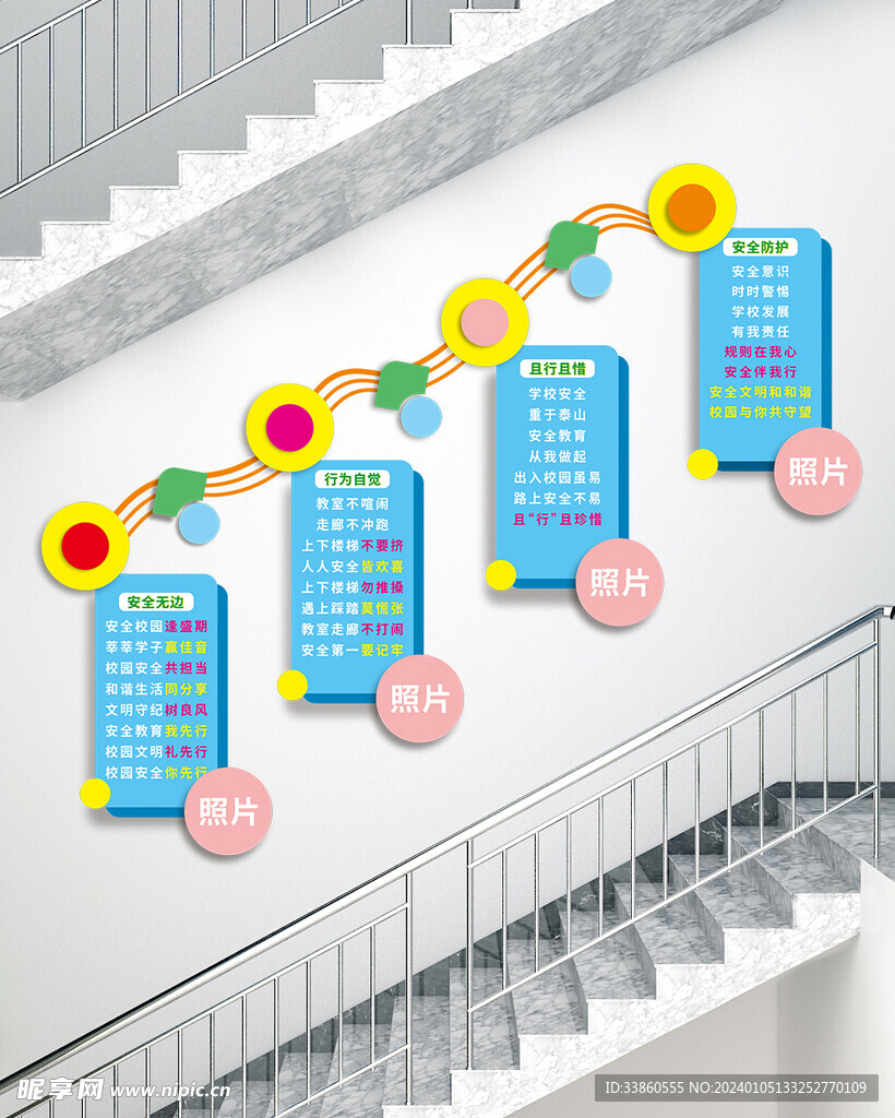 学校楼梯安全教育墙