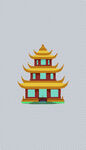 中国风国潮手绘插画宝塔元素