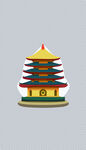 中国风国潮手绘插画宝塔元素