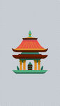 中国风国潮手绘插画宝塔元素