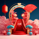 新年，红色空间，商业美陈
