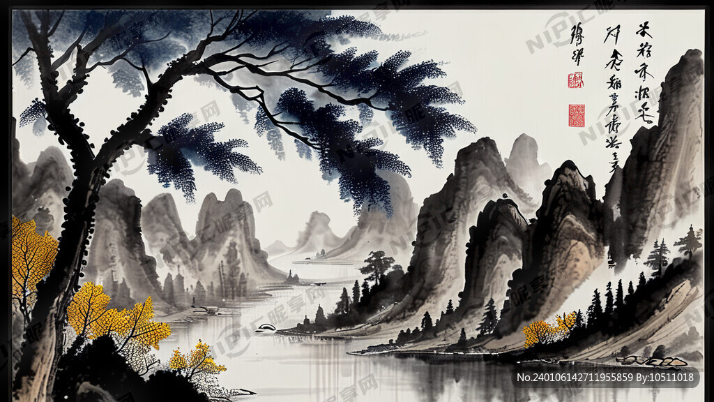 国画 山水画  装饰画 风光