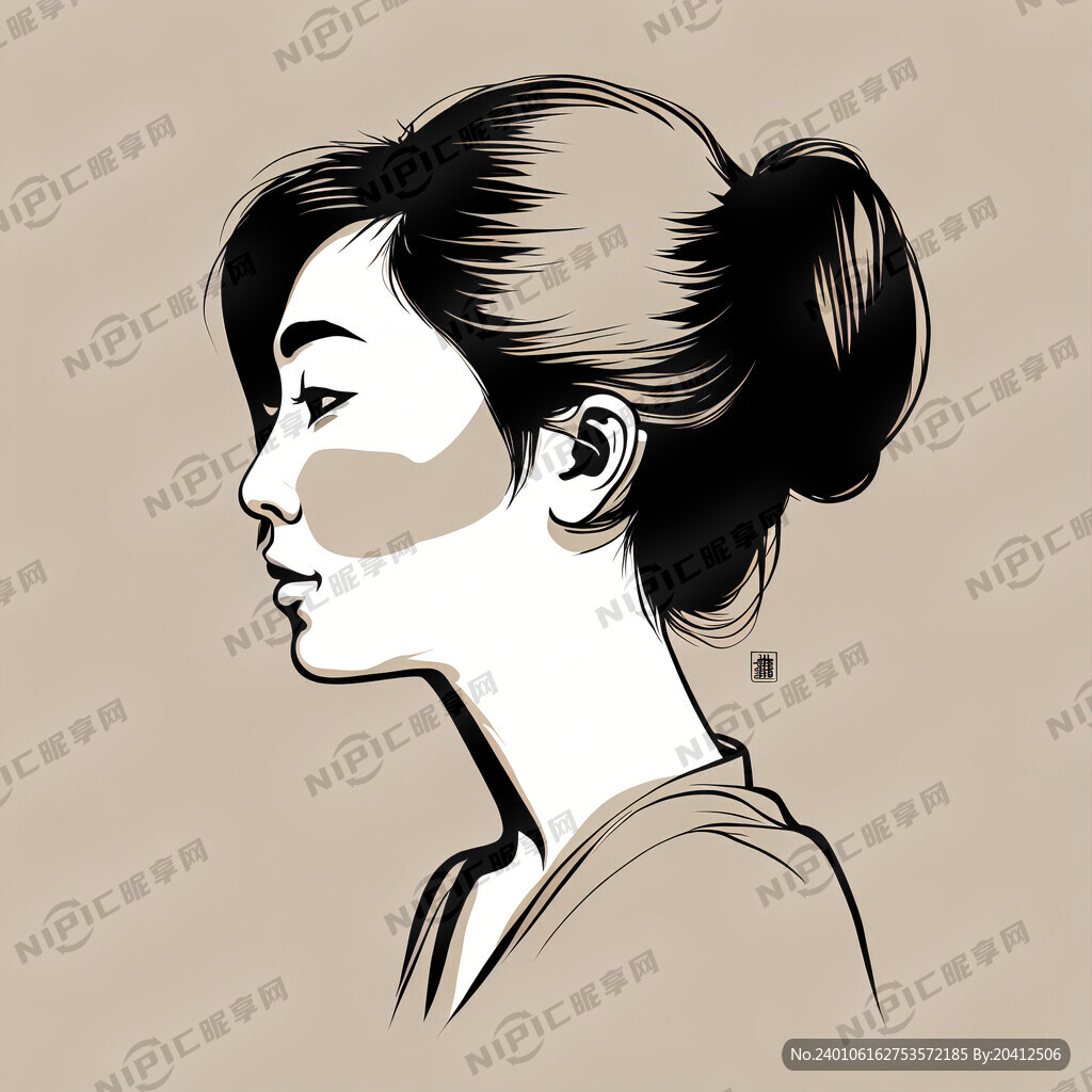 女人 正脸 护肤 矢量图 温柔