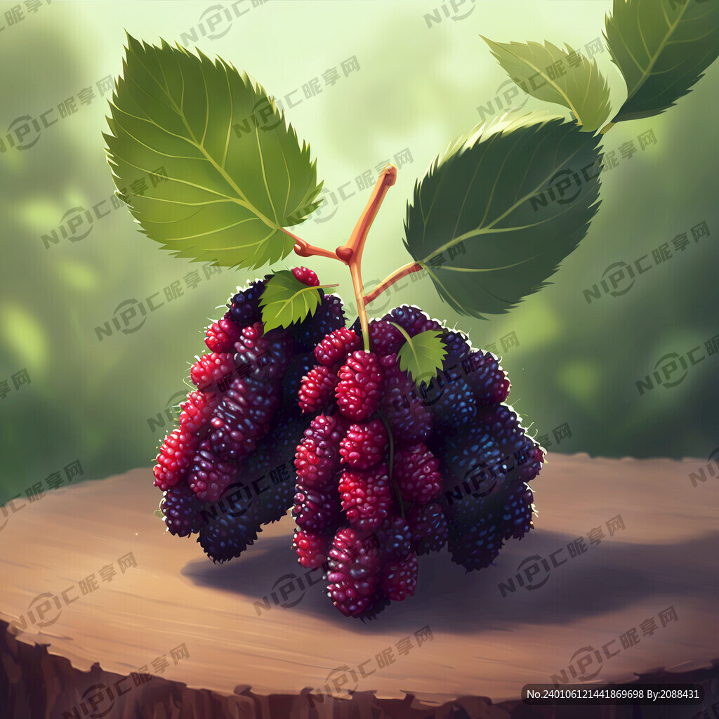 一串可爱的桑葚