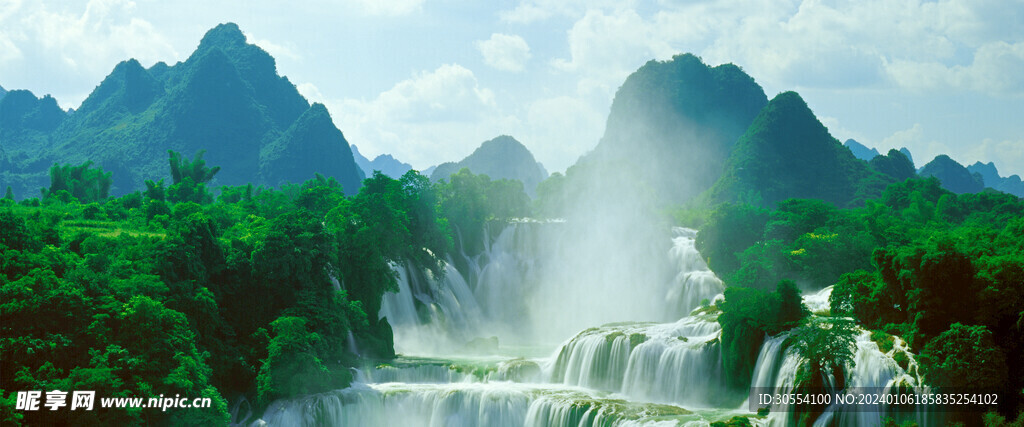 山脉湖景图片