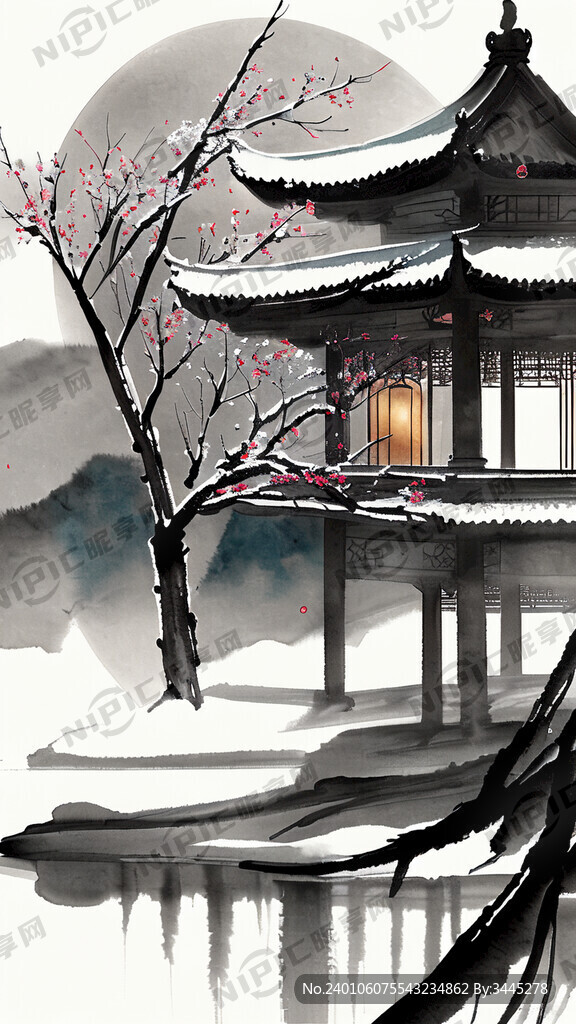 小寒 插画 中国风
