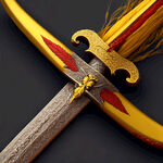 轩辕剑，离卦，黄色，朱红色，谷穗纹理，高清，高雅
