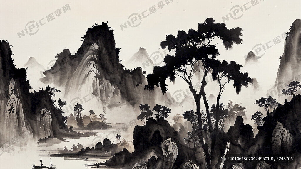画一副描述升官发财的水墨画
