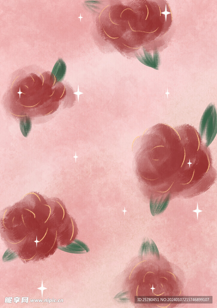 油墨抽象玫瑰花