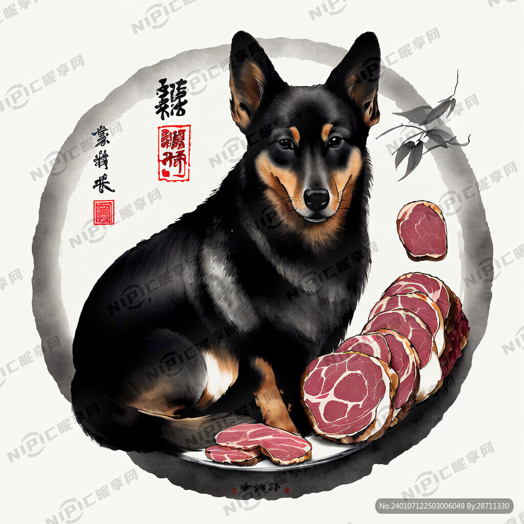 腊肉香肠国潮风