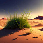 生长在沙漠中的小草
现实画