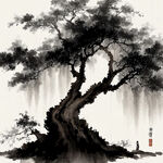 树, 国画, 古风