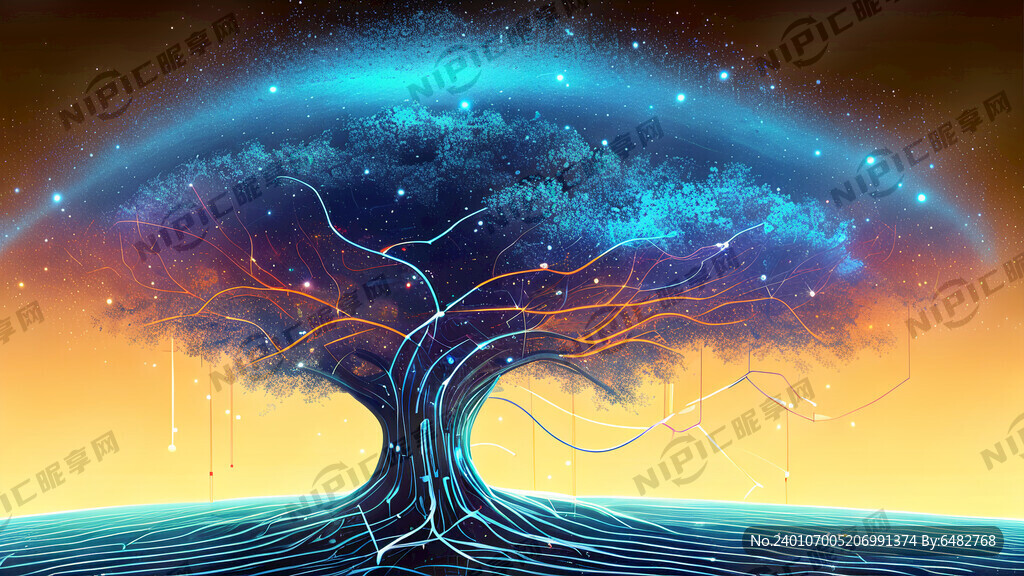 网络 树 科技 涟漪 浩瀚宇宙