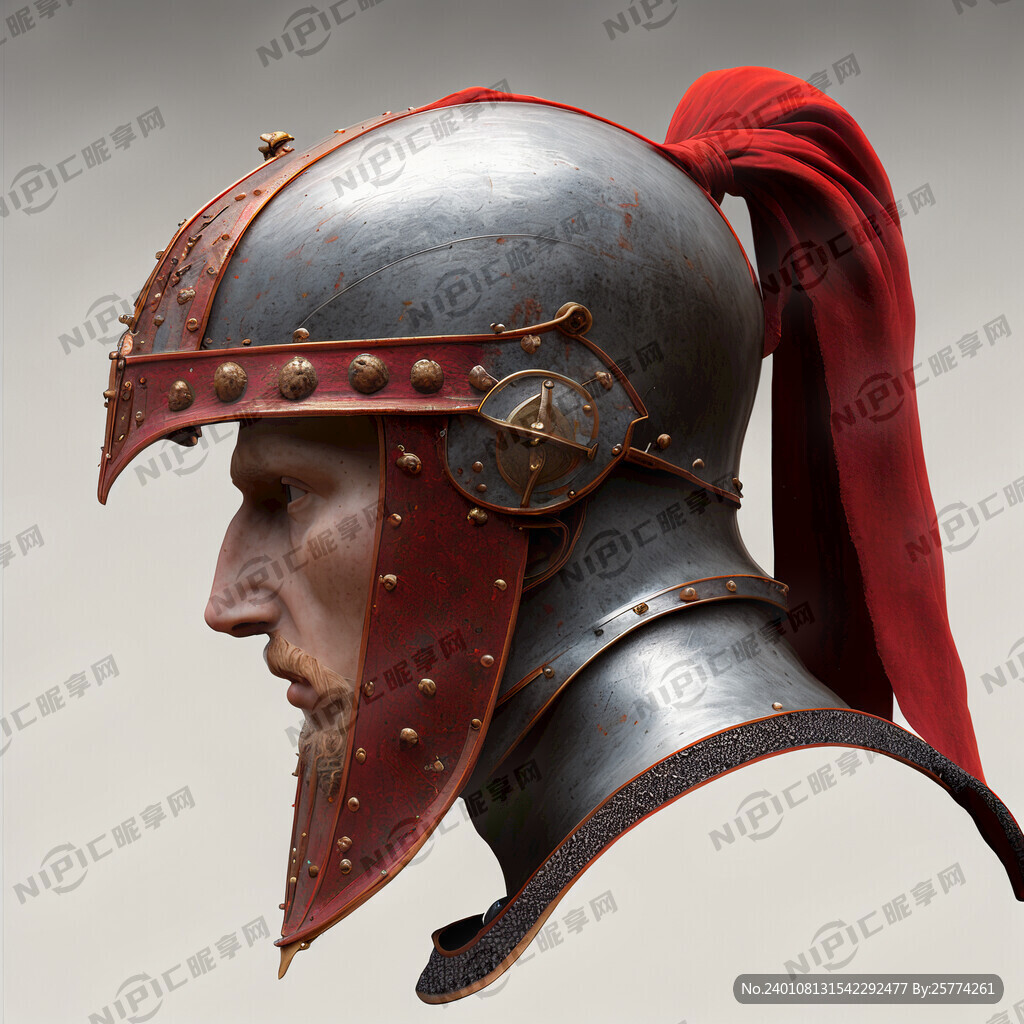 欧洲中世纪铠甲侧面头像 戴头甲