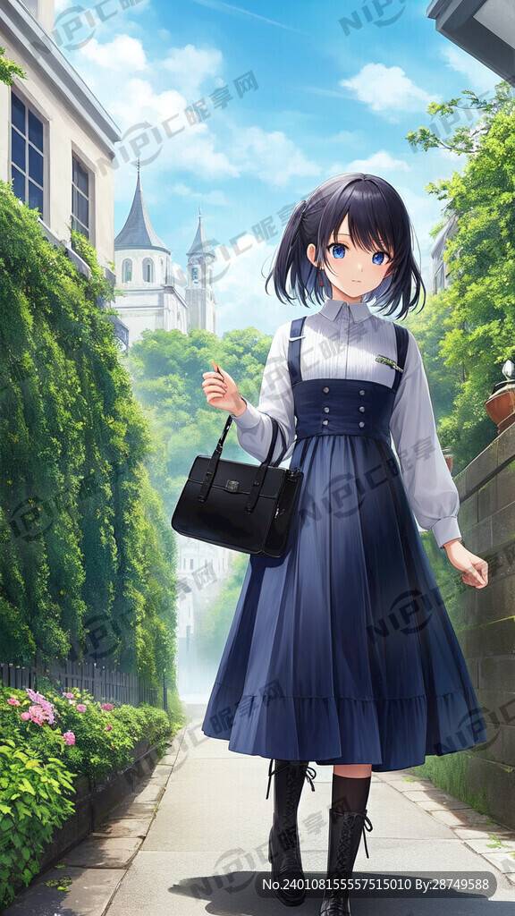 散步的女生