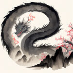 中国喜庆插画整条龙