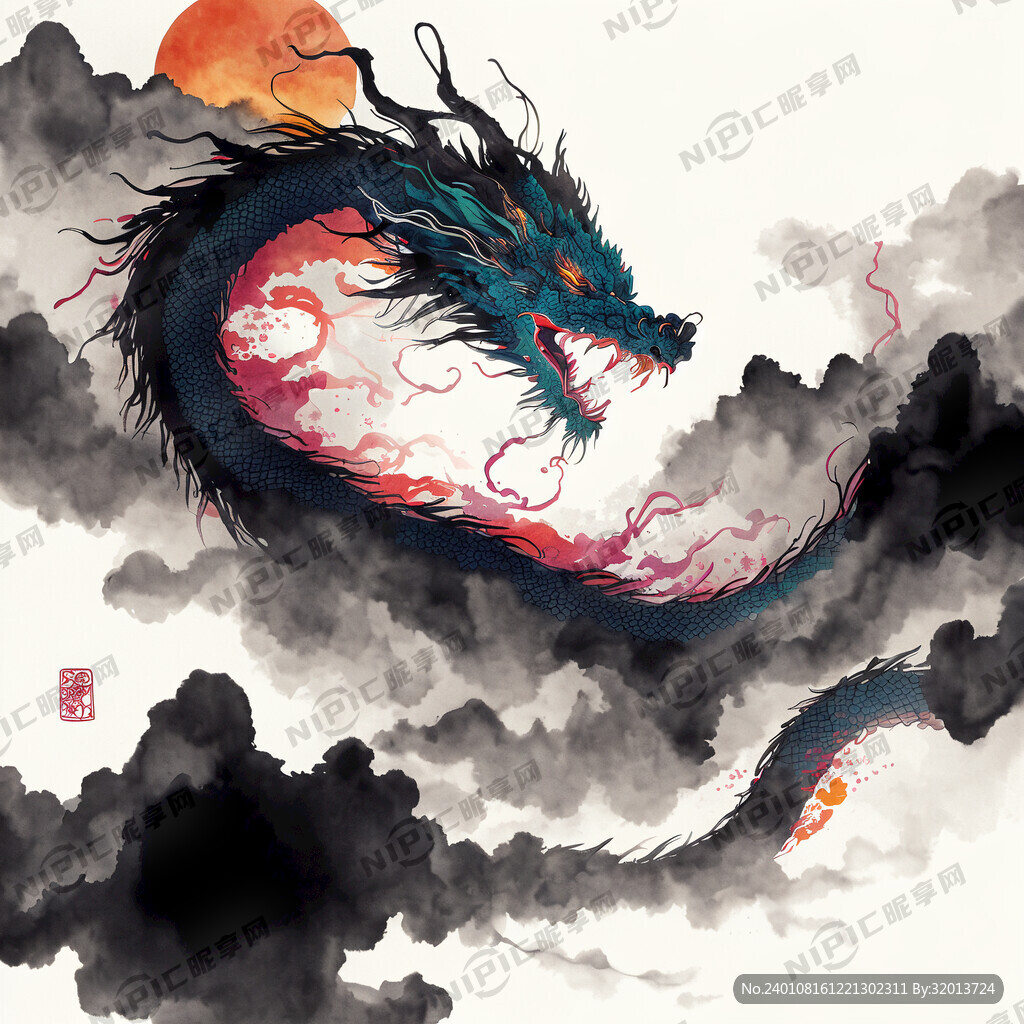 多条龙  祥云  灯光