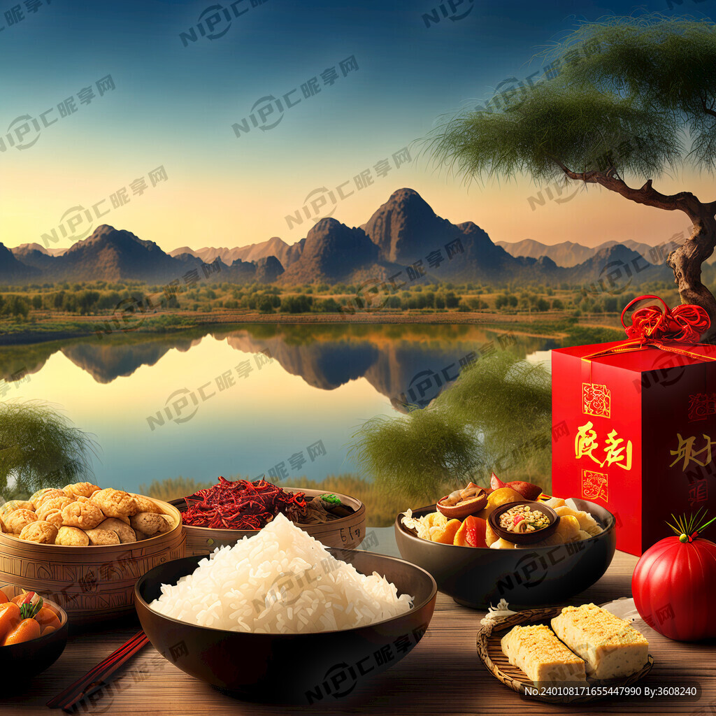 宁夏代表性风景为背景