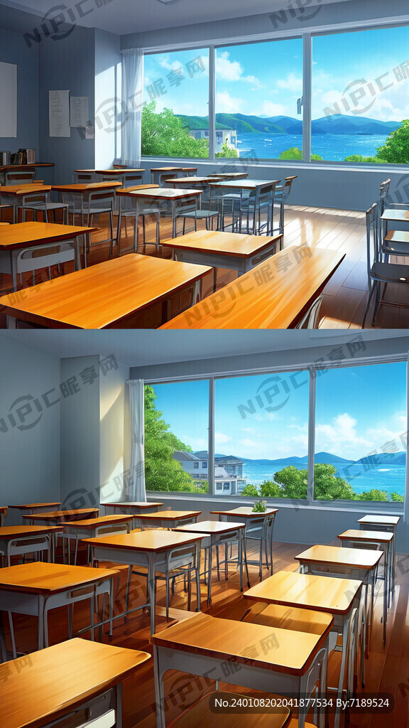 AI创作图高中教室 全景 学生 上课nipic.com-昵图网