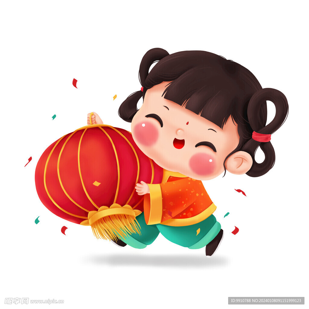 年画娃娃 新年插画