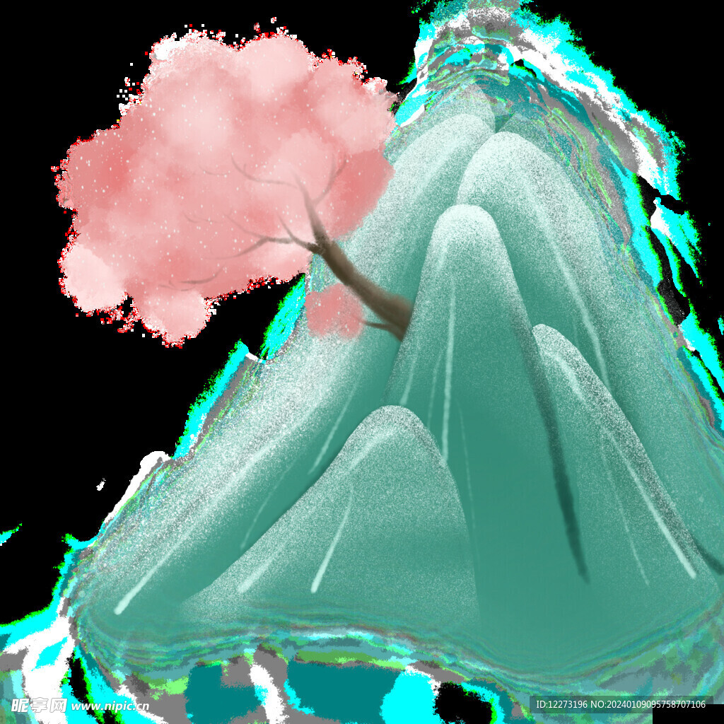 水墨山水国画         