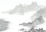 水墨山水国画         