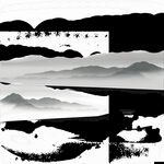 水墨山水国画         