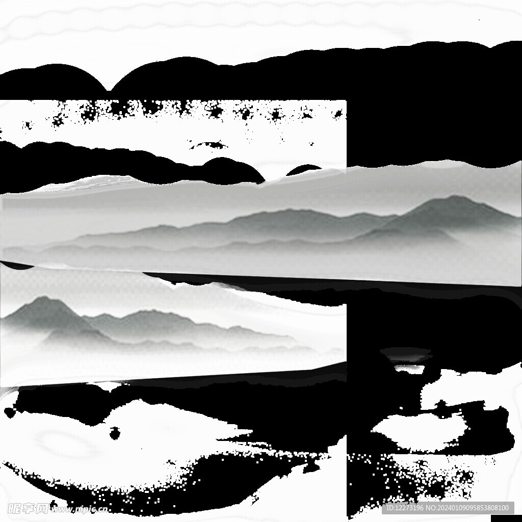 水墨山水国画         
