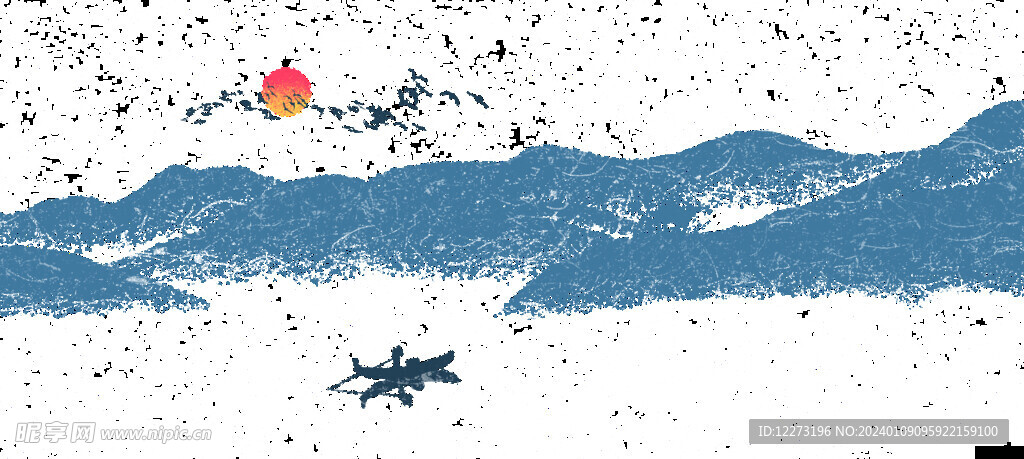 水墨山水国画         