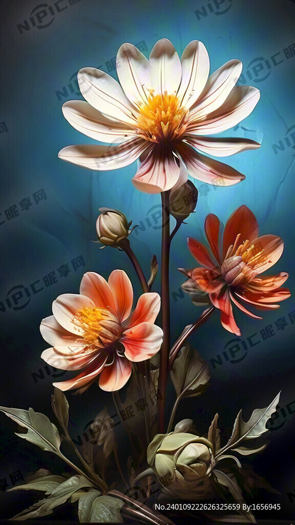 超写实花朵正面