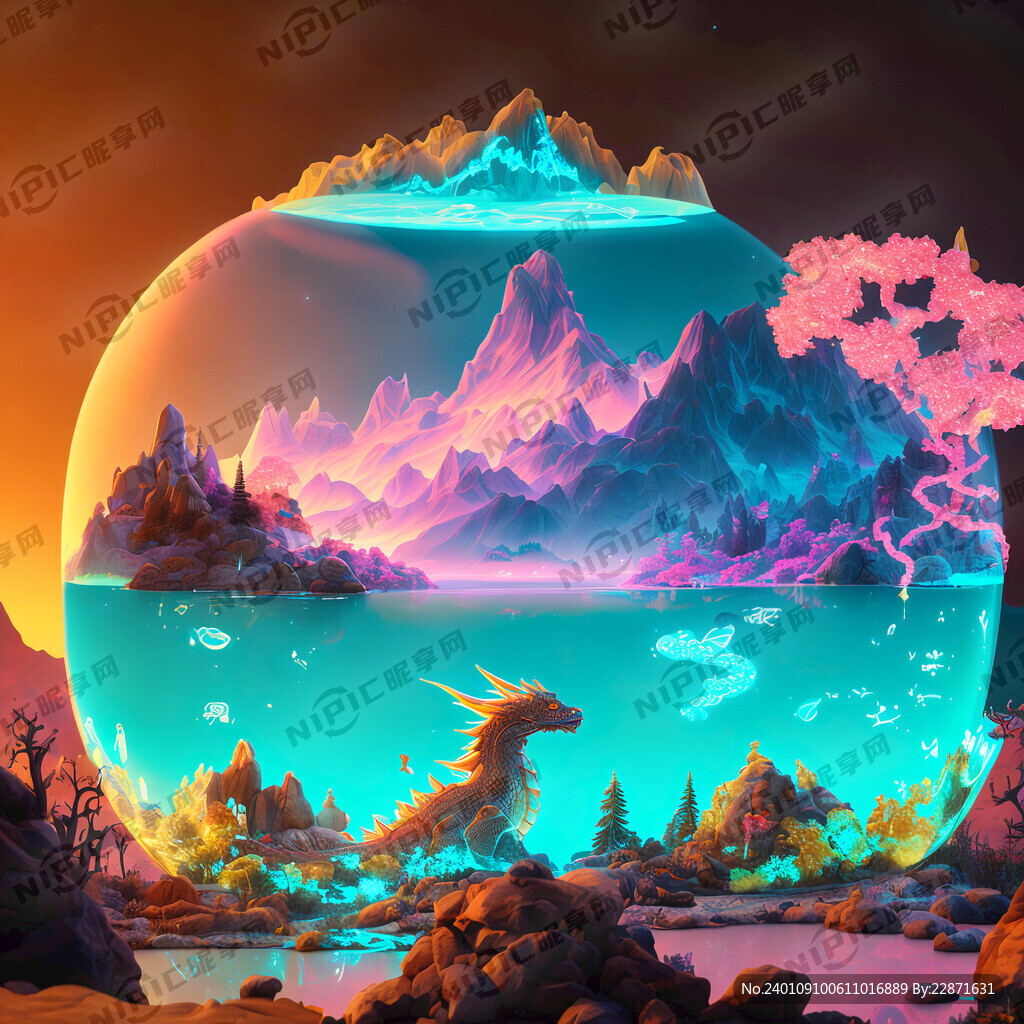 2024龙年景观小品 发光