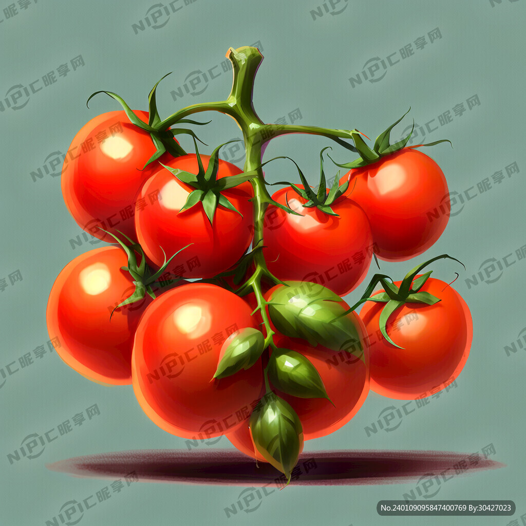 多个小番茄插画