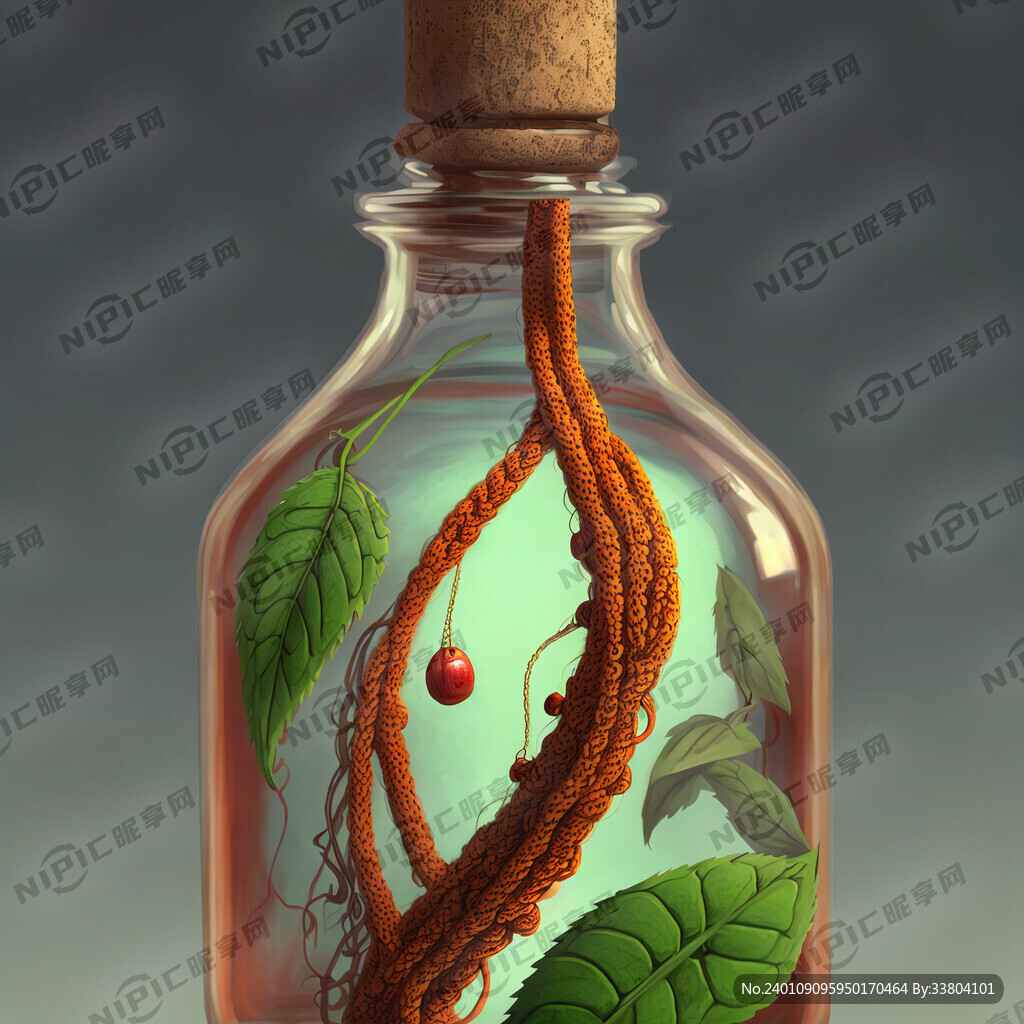 钩藤 中药 手绘