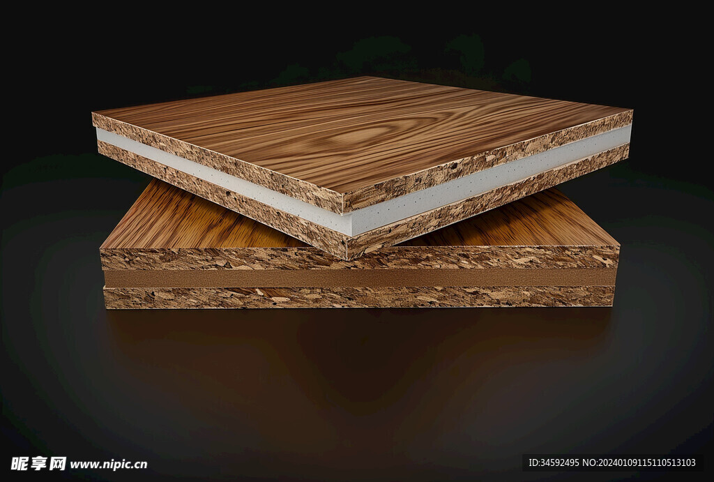 多层复合木板材料展示