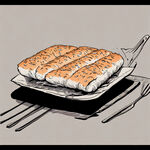 烧饼夹肉线条画
