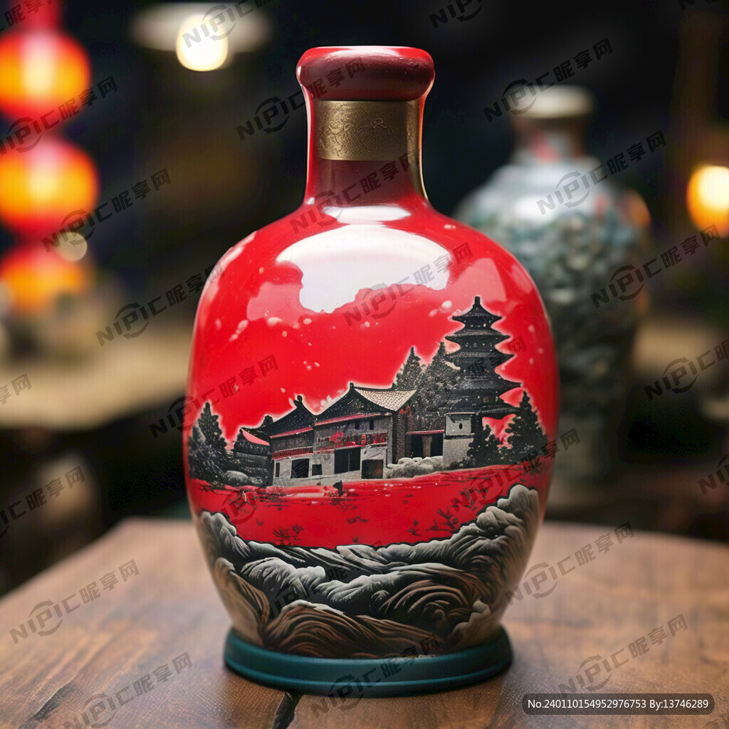 大美山西红酒瓶贴