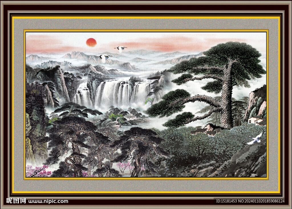 装饰山水画 