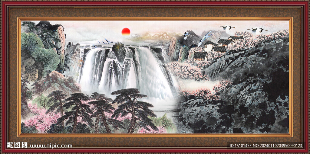 装饰山水画 
