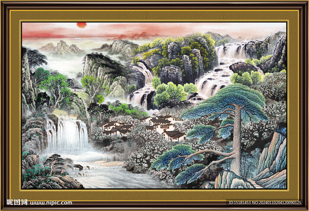 山水中堂画 