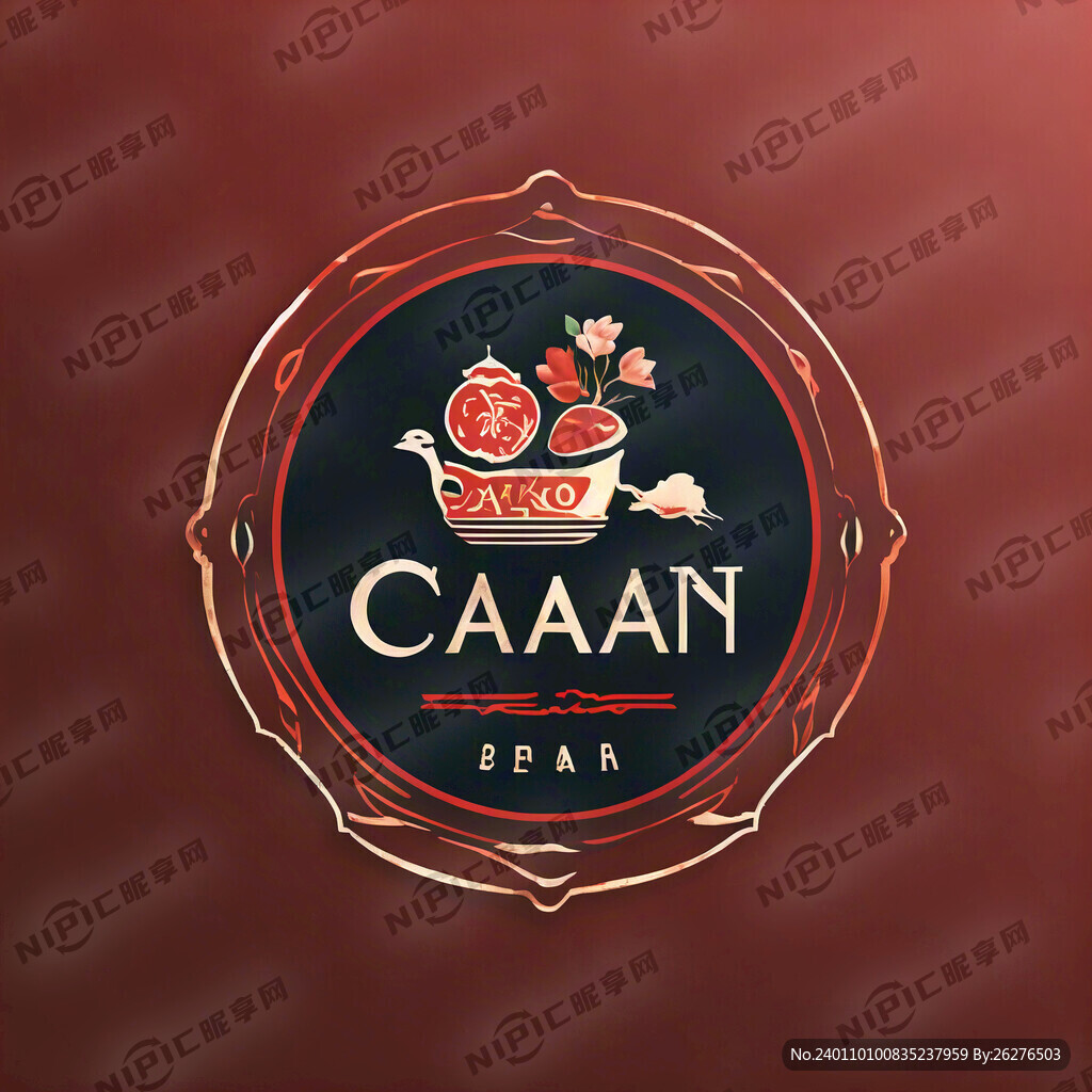 科尔沁年货节商标 简单 红色