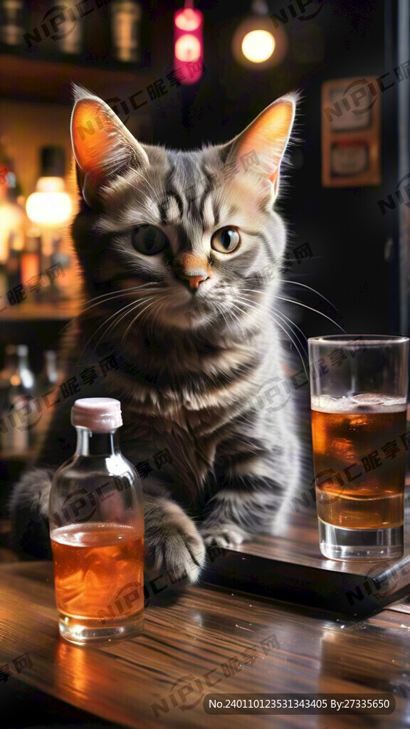 猫咪酒吧喝酒