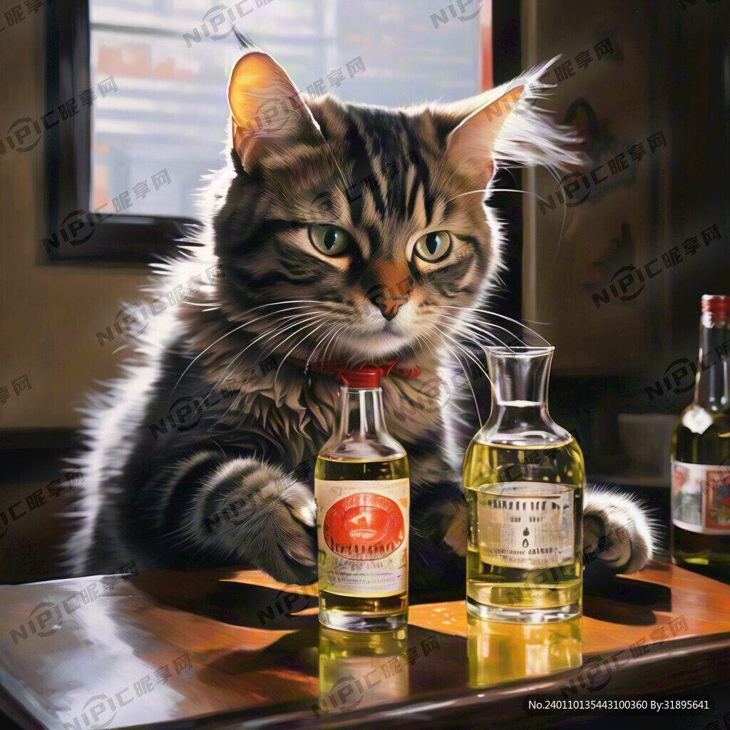 猫喝酒