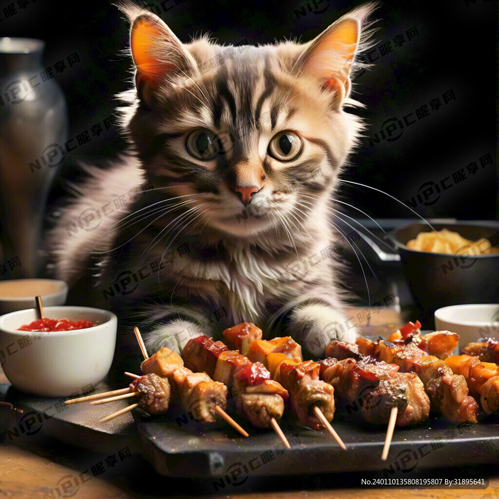 猫咪撸串